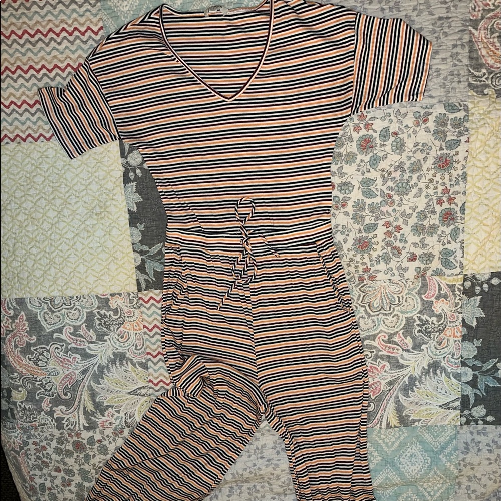 Striped Umgee cropped Jumpsuit…